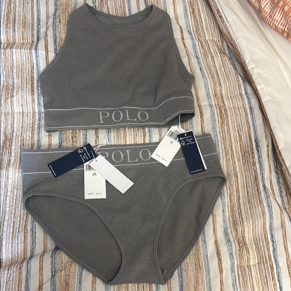 BNWT!!!$106retail! Polo by Ralph Lauren Women's Gray Intimate Set
